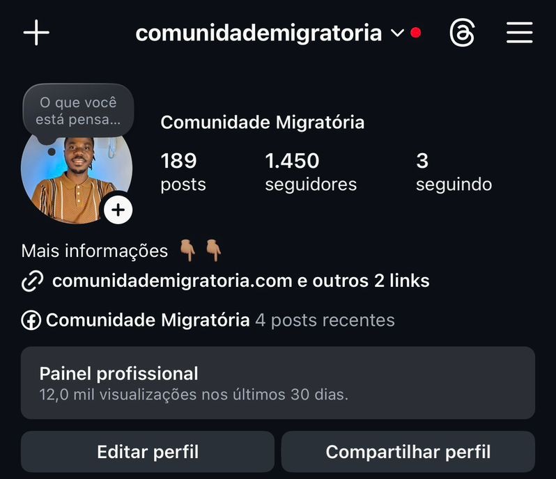 Perfil do Instagram