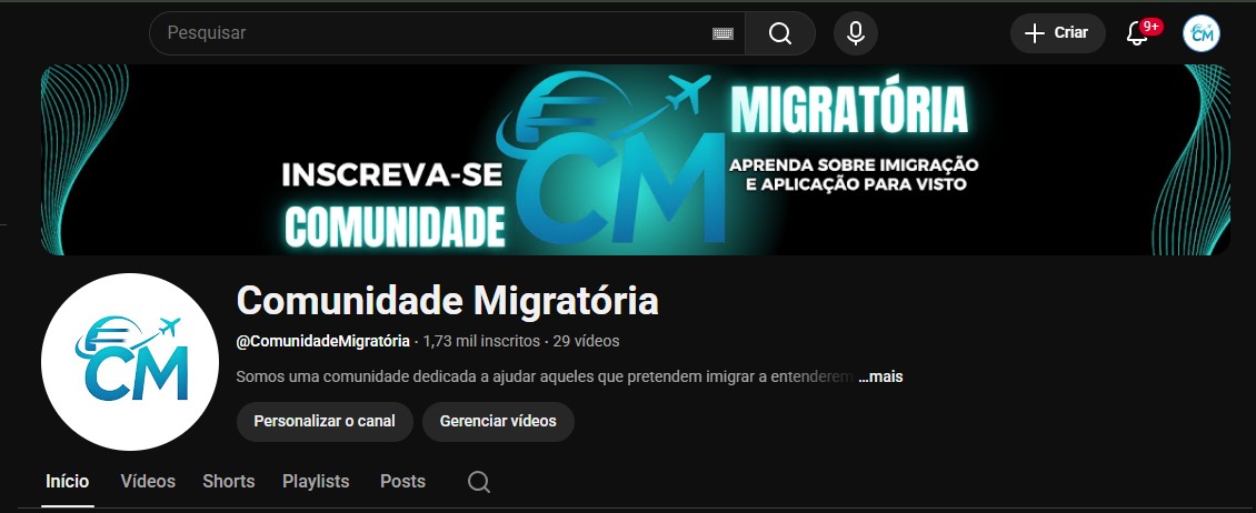Perfil do YouTube